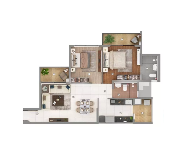 Joyville Gurgaon 2BHK Plan